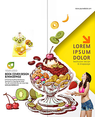 PSD 서양인 템플릿 편집 표지디자인 북디자인 출판디자인 여자 표지 리플렛 2단접지 북커버 여름음식 한명 팜플렛 상반신 성인 옆모습 팥빙수 성인여자한명만 제철음식 이미지템플릿 외국인 1 음식 뷰포인트 사람 빙수 제철 여자한명만 성인여자만 파일형식 여름_계절