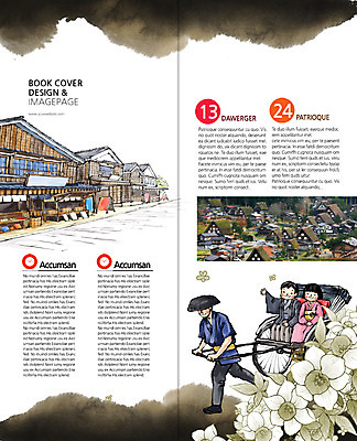 PSD 템플릿 편집 표지디자인 북디자인 출판디자인 여자 남자 내지 어린이 리플렛 2단접지 북커버 노동자 주택 팜플렛 성인 건물 세명 상점 일본 인력거 이미지템플릿 직업 건축물 아시아 사람 파일형식