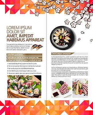 PSD 템플릿 편집 표지디자인 북디자인 출판디자인 내지 음식 리플렛 2단접지 북커버 팜플렛 사람없음 일본 초밥 생선회 벚꽃 나뭇가지 일본여행 일본음식 이미지템플릿 나무 꽃 아시아 해외여행 회 파일형식