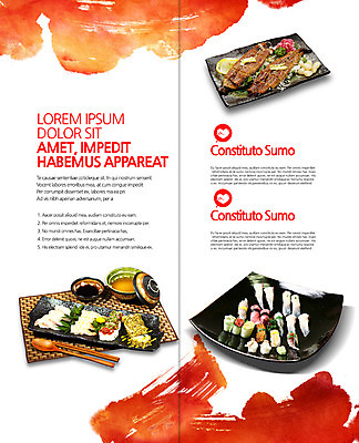 PSD 템플릿 편집 접시 표지디자인 북디자인 출판디자인 내지 리플렛 2단접지 북커버 젓가락 팜플렛 사람없음 숟가락 일본 초밥 장어구이 일본음식 이미지템플릿 식기 아시아 음식 수저 장어 생선요리 파일형식