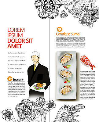 PSD 템플릿 편집 표지디자인 북디자인 출판디자인 남자 꽃 내지 리플렛 2단접지 북커버 한명 팜플렛 일본 요리사 초밥 전복회 이미지템플릿 식물 직업 1 아시아 사람 회 일본음식 파일형식