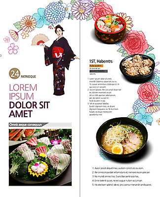 PSD 템플릿 편집 표지디자인 북디자인 출판디자인 여자 꽃 내지 리플렛 2단접지 북커버 한명 팜플렛 일본 생선회 회 라멘 부채 기모노 일본인 오코노미야끼 이미지템플릿 외국인 식물 1 아시아 음식 사람 동양인 면류 일본전통의상 일본음식 파일형식