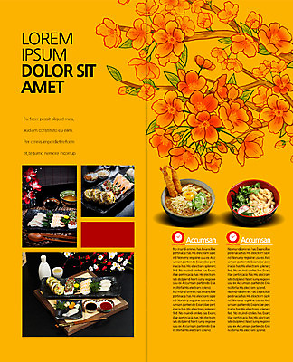 PSD 템플릿 편집 표지디자인 북디자인 출판디자인 꽃 내지 리플렛 2단접지 북커버 팜플렛 사람없음 일본 초밥 나뭇가지 우동 일본음식 이미지템플릿 나무 식물 아시아 음식 면류 파일형식
