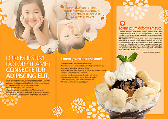 PSD 템플릿 편집 표지디자인 북디자인 출판디자인 여자 내지 어린이 엎드리기 리플렛 북커버 3단접지 아이스크림 바나나 팜플렛 상반신 두명 앞모습 눕기 한국인 초코아이스크림 이미지템플릿 뷰포인트 과일 모션 디저트 사람 동양인 파일형식