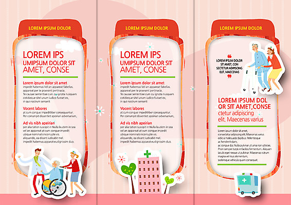 PSD 템플릿 편집 표지디자인 북디자인 출판디자인 여자 노년 남자 내지 리플렛 북커버 3단접지 의학 지팡이 병원 팜플렛 여러명 성인 환자 간호사 의사 구급차 휠체어 재활 이미지템플릿 다수 자동차 사람 치료 의료진 파일형식