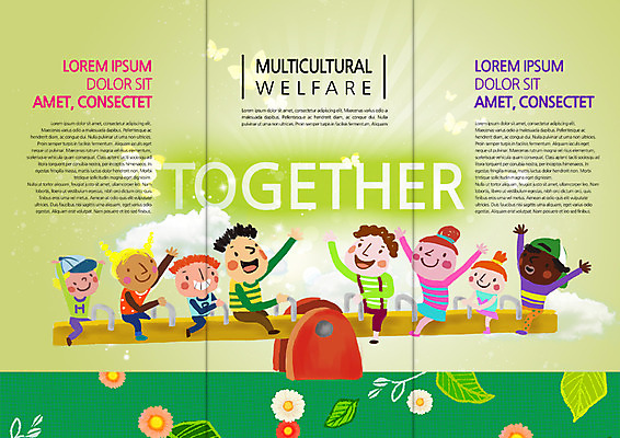 PSD 백인 템플릿 편집 표지디자인 북디자인 영어 출판디자인 여자 남자 내지 어린이 리플렛 흑인 북커버 3단접지 놀이 함께함 동양인 팜플렛 여러명 지구촌 시소 이미지템플릿 서양인 문자 다수 컨셉 사람 인종 놀이기구 파일형식