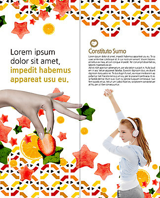 PSD 백인 템플릿 편집 표지디자인 북디자인 출판디자인 여자 내지 리플렛 2단접지 북커버 오렌지 딸기 수박 서기 들기 팜플렛 상반신 20대 성인 두명 옆모습 신체부위 뷰티 이미지템플릿 서양인 뷰포인트 과일 모션 사람 청년 파일형식