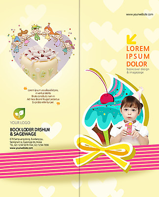 PSD 외국인 템플릿 편집 표지디자인 북디자인 출판디자인 여자 표지 리본 리플렛 2단접지 북커버 한명 팜플렛 상반신 앞모습 아기 팬케이크 이미지템플릿 1 뷰포인트 사람 인종 케이크 파일형식