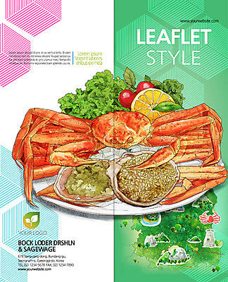 PSD 템플릿 편집 접시 표지디자인 북디자인 출판디자인 표지 음식 리플렛 2단접지 북커버 팜플렛 사람없음 특산물 대게 이미지템플릿 식기 게 파일형식