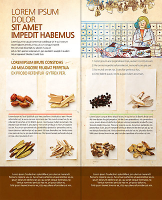 PSD 템플릿 편집 표지디자인 북디자인 출판디자인 여자 내지 리플렛 2단접지 북커버 의학 종류 한명 팜플렛 한의학 약재 한약재 제조 약제조 이미지템플릿 1 사람 약 파일형식