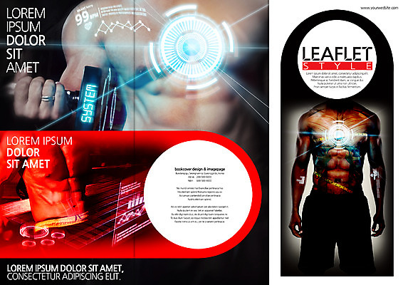 PSD 템플릿 편집 표지디자인 북디자인 출판디자인 표지 남자 리플렛 북커버 3단접지 근육 팜플렛 상반신 성인 앞모습 세명 운동 아령 홀로그램 이미지템플릿 뷰포인트 건강 사람 파일형식