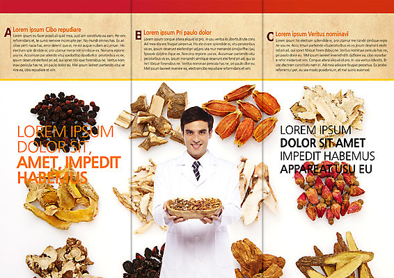 PSD 외국인 템플릿 편집 표지디자인 북디자인 출판디자인 남자 내지 리플렛 북커버 3단접지 의학 종류 한명 팜플렛 성인 한의학 의사 약재 한약재 이미지템플릿 1 사람 인종 약 의료진 파일형식