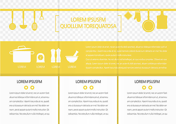 템플릿 편집 표지디자인 북디자인 출판디자인 내지 리플렛 북커버 3단접지 주방용품 팜플렛 사람없음 노란색 냄비 양념통 막자사발 타이머 이미지템플릿 AI파일 컬러 생활용품 통 양념 사발 솥 파일형식 벡터