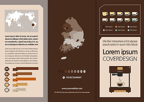 템플릿 편집 표지디자인 북디자인 출판디자인 표지 커피 리플렛 세계지도 북커버 3단접지 팜플렛 사람없음 커피잔 커피메이커 한반도 이미지템플릿 AI파일 음료 지도 잔 세계 커피용품 파일형식 벡터