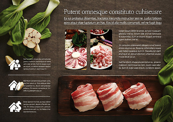 템플릿 편집 표지디자인 북디자인 출판디자인 내지 리플렛 북커버 3단접지 마늘 돼지고기 팜플렛 사람없음 삼겹살 청경채 이미지템플릿 AI파일 채소 육류 파일형식 벡터