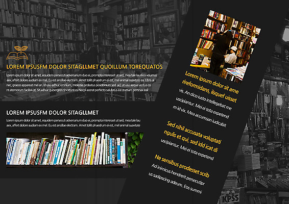 템플릿 편집 표지디자인 북디자인 출판디자인 내지 리플렛 북커버 3단접지 책장 사람 팜플렛 취미 두명 책 독서 여러권 이미지템플릿 AI파일 가구 다수 파일형식 벡터