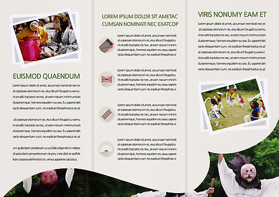 템플릿 편집 한국전통 표지디자인 북디자인 출판디자인 내지 리플렛 북커버 3단접지 사람 팜플렛 여러명 탈춤 이미지템플릿 AI파일 전통 다수 한국 전통공연 전통무용 파일형식 벡터