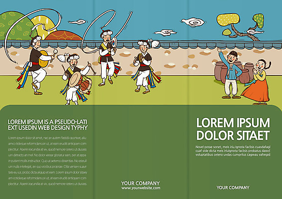 템플릿 편집 한국전통 표지디자인 북디자인 출판디자인 여자 표지 남자 리플렛 북커버 3단접지 팜플렛 여러명 담장 한복 사물놀이 이미지템플릿 AI파일 전통 다수 한국 사람 전통놀이 전통의상 전통공연 파일형식 벡터