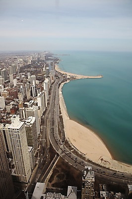 포토 JPG 주간 해외 도로 아메리카 풍경 빌딩 해변 사람없음 야외 건물 모래사장 미국 도시 항공촬영 시카고 국내포토 자연요소 건축물 길 바다 뷰포인트 북아메리카 교통시설 대륙 파일형식