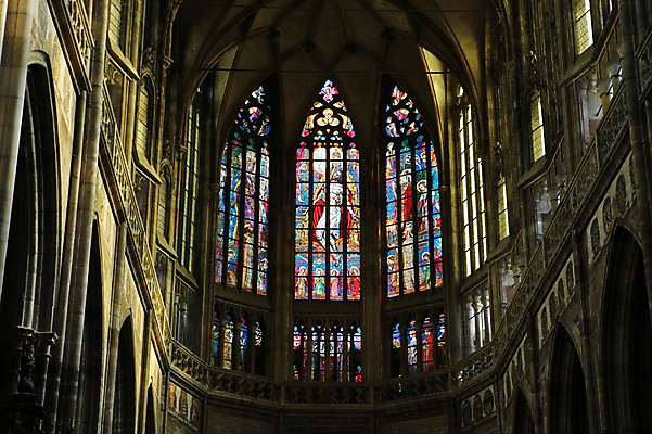 포토 JPG 해외 유럽 창문 실내 사람없음 성당 세계문화유산 체코 프라하 스테인드글라스 비투스성당 국내포토 나라 종교건축 유리 내부 문화재 파일형식