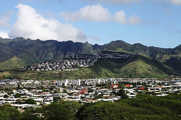 포토 JPG 주간 해외 산 주택 아메리카 풍경 사람없음 야외 마을 미국 하와이 국내포토 자연요소 북아메리카 건물 대륙 파일형식