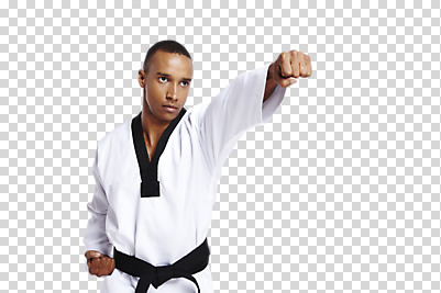 서양인 편집 편집이미지 남자 스포츠 흑인 한명 상반신 20대 성인 앞모습 주먹 태권도 태권도복 품새 찌르기 PNG 남자만 편집소스 외국인 1 뷰포인트 모션 도복 사람 청년 격투기 파일형식