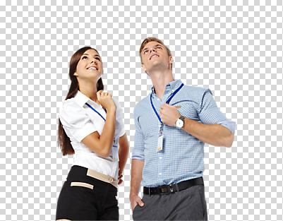 서양인 백인 편집 편집이미지 응시 여자 남자 비즈니스 웃음 정장 상반신 20대 성인 두명 앞모습 비즈니스맨 비즈니스우먼 이름표 PNG 편집소스 외국인 시선 옷 뷰포인트 표정 사람 청년 직장인 파일형식