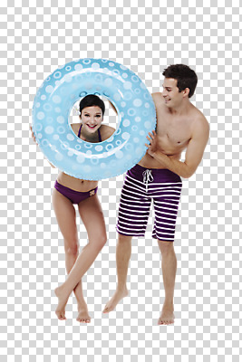 전신 서양인 백인 편집 편집이미지 커플 여자 남자 물놀이 서기 웃음 들기 20대 성인 두명 앞모습 여름 비키니 튜브 PNG 편집소스 외국인 계절 수영복 뷰포인트 관계 모션 놀이 표정 사람 청년 파일형식