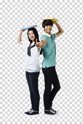 전신 편집 편집이미지 여자 남자 청소년 서기 웃음 동양인 손짓 두명 옆모습 책 친구 한국인 등맞대기 최고 청소년교육 머리위 PNG 편집소스 교육 뷰포인트 관계 모션 표정 사람 인종 파일형식