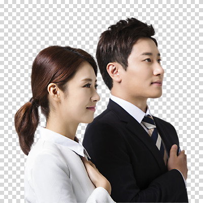 편집 편집이미지 응시 여자 남자 비즈니스 동양인 정장 상반신 성인 두명 옆모습 30대 한국인 비즈니스맨 비즈니스우먼 PNG 국민의례 편집소스 시선 옷 뷰포인트 사람 인종 장년 직장인 파일형식