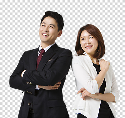 편집 편집이미지 응시 여자 남자 40대 비즈니스 웃음 동양인 정장 상반신 성인 두명 앞모습 팔짱 한국인 비즈니스맨 비즈니스우먼 PNG 편집소스 시선 옷 뷰포인트 중년 모션 표정 사람 인종 직장인 파일형식