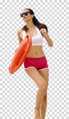 서양인 백인 편집 편집이미지 여자 한명 서기 들기 20대 성인 앞모습 여름 여름휴가 바캉스 선글라스 탱크톱 구조원 PNG 구조대 여자만 편집소스 구명부환 외국인 직업 1 계절 안경 뷰포인트 상의 모션 휴가 사람 청년 구출 안전장비 튜브 파일형식 여름_계절