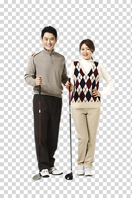 전신 편집 편집이미지 부부 여자 남자 40대 허리손 골프 레저 서기 웃음 동양인 성인 취미 두명 앞모습 운동 골프채 한국인 골프웨어 PNG 편집소스 커플 옷 뷰포인트 중년 포즈 모션 골프용품 표정 건강 사람 인종 구기 파일형식