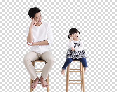 전신 편집 편집이미지 여자 남자 딸 어린이 포즈 생각 의자 가족 웃음 앉기 동양인 소녀 20대 성인 두명 앞모습 한국인 아빠 PNG 부녀 편집소스 뷰포인트 가구 관계 모션 표정 사람 인종 청년 파일형식