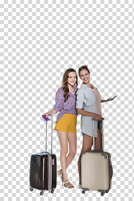 전신 서양인 백인 편집 편집이미지 여자 여행 서기 웃음 20대 성인 두명 앞모습 친구 캐리어 항공권 여권 PNG 여자만 편집소스 외국인 뷰포인트 관계 모션 표정 사람 청년 여행가방 티켓 파일형식