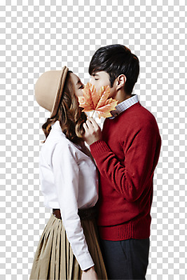 편집 편집이미지 모자 커플 여자 남자 커플라이프 나뭇잎 키스 들기 동양인 상반신 20대 성인 두명 옆모습 눈감음 한국인 가림 PNG 편집소스 라이프스타일 잡화 뷰포인트 잎 관계 모션 사람 인종 청년 애정표현 파일형식