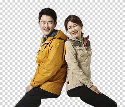 편집 편집이미지 부부 여자 남자 40대 레저 아웃도어 웃음 앉기 동양인 상반신 성인 두명 옆모습 등산 한국인 등맞대기 등산복 PNG 편집소스 커플 옷 뷰포인트 중년 모션 표정 사람 인종 트래킹 파일형식