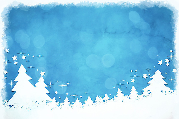 JPG 해외이미지 나무 디자인 별 백그라운드 겨울 수채화 사람없음 파란색 추위 축하 해외202004 해외일러스트 자연요소 식물 계절 컬러 컨셉 파일형식 이미지허브