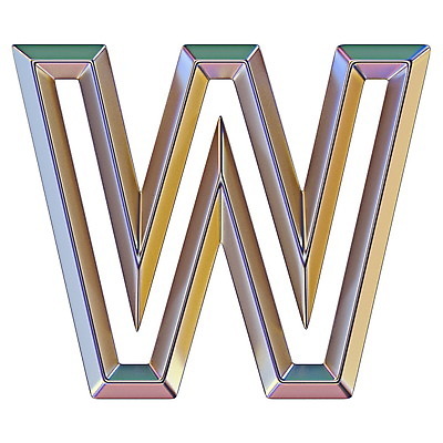 JPG 해외이미지 알파벳 일러스트 텍스트 타이포그라피 사람없음 옆모습 그래픽 컬러풀 금속 고급 광택 W 복잡 세련 해외202004 해외일러스트 문자 영어 뷰포인트 컬러 컨셉 재질 파일형식 이미지허브