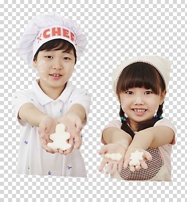 편집 편집이미지 모자 여자 어린이 음식 요리사모자 두건 요리 웃음 동양인 소녀 소년 상반신 두명 앞모습 쿠키 앞치마 한국인 홈베이킹 PNG 어린이만 편집소스 모자_잡화 잡화 남자 뷰포인트 디저트 표정 사람 인종 요리사 제빵 파일형식