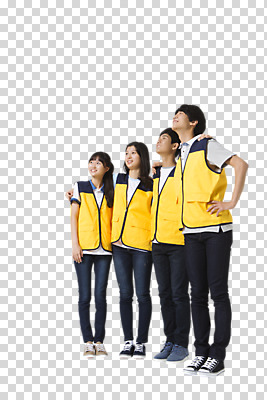 전신 편집 편집이미지 응시 여자 남자 허리손 청소년 어깨동무 서기 웃음 동양인 여러명 옆모습 친구 한국인 자원봉사자 PNG 자원봉사조끼 편집소스 시선 뷰포인트 포즈 다수 관계 모션 표정 사람 인종 조끼 파일형식