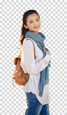 편집 편집이미지 여자 여행 배낭 한명 웃음 동양인 상반신 20대 성인 옆모습 스카프 한국인 PNG 여자만 편집소스 1 뷰포인트 가방 표정 사람 인종 청년 목도리 파일형식