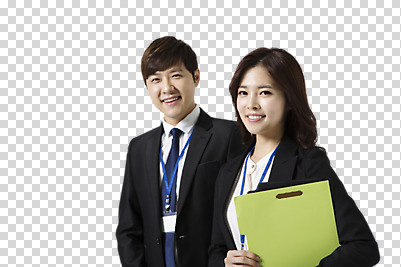 편집 편집이미지 여자 남자 비즈니스 웃음 동양인 정장 상반신 20대 성인 두명 앞모습 한국인 비즈니스맨 비즈니스우먼 파일 PNG 편집소스 옷 뷰포인트 표정 사람 인종 청년 직장인 파일형식