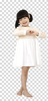전신 편집 편집이미지 원피스 여자 어린이 한명 서기 웃음 동양인 소녀 앞모습 하트 PNG 여자만 어린이만 편집소스 모양 1 옷 뷰포인트 모션 표정 사람 인종 파일형식
