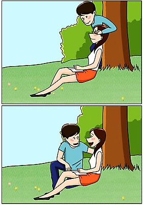 주간 PSD 나무 커플 여자 남자 행복 데이트 일러스트 휴식 함께함 사랑 여러명 성인 야외 다정 눈가림 만화 설레임 아트툰 국내일러스트 자연요소 식물 감정 다수 컨셉 관계 사람 가림 그림 파일형식