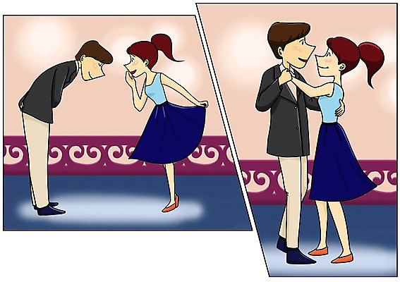 PSD 커플 여자 남자 행복 일러스트 함께함 사랑 여러명 성인 다정 춤 만화 설레임 커플댄스 춤동작 아트툰 국내일러스트 감정 다수 컨셉 관계 문화예술 사람 그림 파일형식