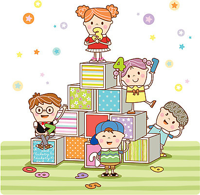 여자 남자 어린이 일러스트 놀이 여러명 숫자 블록 유치원 활발 유치원생 순수 호기심 천진난만 국내일러스트 AI파일 문자 교육 감정 다수 컨셉 사람 파일형식 벡터