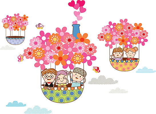 구름 여자 남자 꽃 어린이 나비 일러스트 여러명 유치원 활발 유치원생 열기구 하트 순수 호기심 천진난만 국내일러스트 AI파일 자연요소 모양 식물 교육 감정 다수 곤충 컨셉 항공교통 사람 파일형식 벡터