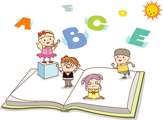 알파벳 여자 남자 어린이 날개 일러스트 여러명 책 태양 유치원 활발 유치원생 순수 호기심 천진난만 국내일러스트 AI파일 자연요소 영어 교육 감정 다수 컨셉 사람 파일형식 벡터