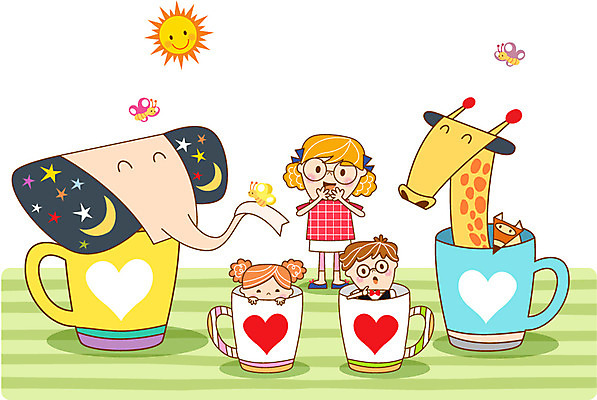 여자 남자 어린이 나비 일러스트 코끼리 성인 세명 태양 유치원 활발 유치원생 머그컵 기린 순수 호기심 여우 유치원선생님 천진난만 국내일러스트 AI파일 자연요소 교육 감정 곤충 컨셉 포유류 사람 컵 교사 파일형식 벡터